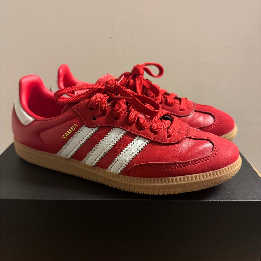 Adidas Samba Red and White Sneakers US Size 6